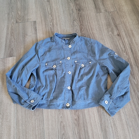 Addition Elle Rustic Look Denim Jacket - Picture 2 of 7